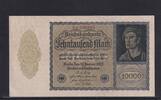 Weimarer Republik, Reichsbank, 10000 Mark Ro.69c, DEU-78c, Format 180x100mm, Firmendruck KN 6stellig, FZ: H, -