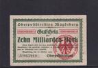 Weimarer Republik, Sachsen-Anhalt, Magdeburg, Oberpostdirektion, 10 Milliarden Mark 1923 gebraucht III,