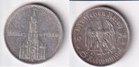 Deutsches Reich, Drittes Reich, 5 Reichsmark Garnisonkirche Potsdam, mit Datum, -