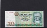 Deutschland, DDR, 20 Mark Ro.362a, DDR-24a, Erste Auflage, Typensatz, KN 6 stellig, Serie: UJ, -