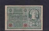 Weimarer Republik, Reichsbank, 50 Mark Ro.66. DEU-74, Serie: A, Udr. Bst. W, -