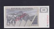 Slowenien 50 Tolar mit Aufdruck, VZOREC, -