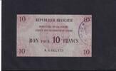10 Francs 1940-1948 Frankreich Kriegsgefangenen Lagergeld, für Deutsche Gefangene, mit Stempel No.42, gebraucht III,