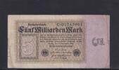 Weimarer Republik, Reichsbank, 5 Milliarden Mark Ro.112a, DEU-132a, Reichsdruck Serie: C, -