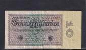 Weimarer Republik, Reichsbank, 10 Milliarden Mark Ro.113a, DEU-134a, Reichsdruck Serie: A, -