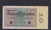 Weimarer Republik, Reichsbank, 10 Milliarden Mark Ro.113c, DEU-134c, Firmendruck, FZ: A, schwarz, -