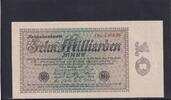 Weimarer Republik, Reichsbank, 10 Milliarden Mark Ro.113d, DEU-135, Firmendruck, Wz. Kreuzblüten, FZ. K braun, -