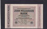Weimarer Republik, Reichsbank, 10 Milliarden Mark Ro.114a, DEU-136f, Firmendruck, Wz. Hakensterne, KN 6stellig, FZ. NN, -