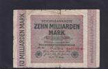 Weimarer Republik, Reichsbank, 10 Milliarden Mark Ro.114a, DEU-136f, Firmendruck, Wz. Hakensterne, KN 6stellig, FZ. NF, -