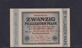 Weimarer Republik, Reichsbank, 20 Milliarden Mark Ro.115f, DEU-137e, Wz. Rauten stehend, FZ: MM, -