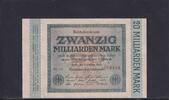 Weimarer Republik, Reichsbank, 20 Milliarden Mark Ro.115h, DEU-137d, Wz. Sterne mit S, FZ. RL, -