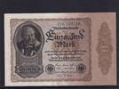 Weimarer Republik, Reichsbank, 1000 Mark Ro.81bb, DEU-92d 2, Firmendruck FZ: B, mit Bogenwasserzeichen 2, -