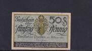 Weimarer Republik, Sachsen, 50 Pfennig Dresden Rat der Stadt, Papier grau, Reihe G, -
