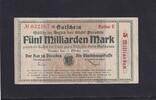 Weimarer Republik, Sachsen, 5 Milliarden Mark Dresden Rat der Stadt, Reihe E, rechts Guilloche grau, -