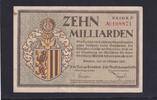Weimarer Republik, Sachsen, 10 Milliarden Mark Dresden Rat der Stadt, Reihe F, Wz. Päßler-Haken, -