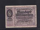 Weimarer Republik, Sachsen, 100 Milliarden Mark Dresden-Altstadt, Amtshauptmannschaft, Wz. Kreuzfliesen, KN 5 stellig, -