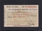 Weimarer Republik, Sachsen, 10 Milliarden Mark Radeburg Stadtgirokasse, -