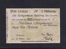 Weimarer Republik, Sachsen, 1 Milliarde Mark Radeburg Stadtgirokasse, -