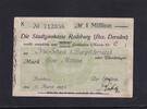 Weimarer Republik, Sachsen, 1 Million Mark Radeburg Stadtgirokasse, -