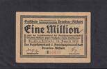 Weimarer Republik, Sachsen, 1 Million Mark Dresden-Altstadt, Amtshauptmannschaft, ohne Siegel, -