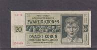 Deutsches Reich, Drittes Reich, 20 Kronen Ro.563a,ZWK-15e, ohne Perforation SPECIMEN, Serie: H, -