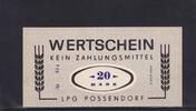 Deutschland, DDR, 20 Mark LPG-Geld, LPG Possendorf, -
