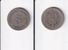 Deutsches Reich, Kaiserreich, 5 Pfennig kleiner Adler, Kupfer/ Nickel, -