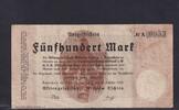 500 Mark 1922 Deutsches Reich, Weimarer Republik, Niedersachsen, Katzenstein, Osterode, AG. Wilhelm Tschira, gebraucht III-,