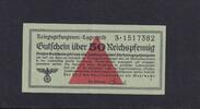 50 Reichspfennig o.D. (1939-1945) Deutsches Reich, Drittes Reich, Ro.517b, DWM-22b, KN 7 stellig, Kriegsgefangenenlager, leicht gebraucht II,