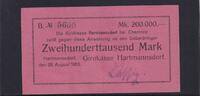 Sachsen, Hartmannsdorf, 200000 Mark Girokasse Hartmannsdorf, -