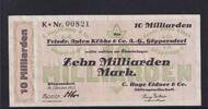 Sachsen, Göppersdorf, 10 Milliarden Mark C.Hugo Eidner & Co. auf Friedr. Anton Köbke & Co., -