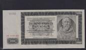 Deutsches Reich, Drittes Reich, 1000 Kronen Ro.566d,ZWK-20a, ohne Perforation SPECIMEN, Serie: Da, -
