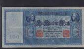 Deutsches Reich, Kaiserreich, 100 Mark Ro.34b, DEU.39b, Papier hellblau, Serie: F, -