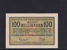 100 Milliarden Mark 1923 Weimarer Republik, Sachsen, Grimma Amtshauptmannschaft, leicht gebraucht II+,