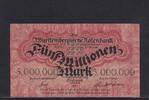 Württemberg, 5 Millionen Mark 1923 Stuttgart, Württembergische Notenbank... 8.14 US$  +  10.48 US$ shipping