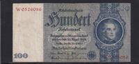 Deutsches Reich, Drittes Reich, 100 Reichsmark Ro.176b, DEU-211b, Zwischenform, Udr.-Bst. B Serie: W, -