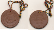 Deutschland, DDR, Medaille, braunes Böttger Steinzeug, 1947-1952 5 Jahre Deutschsowjetische Freundschaft, Porzellan Manufaktur Meissen, -