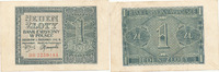 Deutschland,Drittes Reich, 1 Zloty Generalgouvernement Polen, Ro.579b, Serie BB KN 18mm lang, -