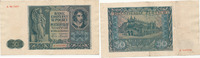 Deutschland,Drittes Reich, 50 Zlotych Generalgouvernement Polen, Ro.582 Serie A, -