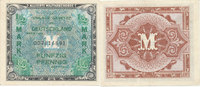 Deutsches Reich,Alliierte Besatzung, 1/2 Mark Ro.200a US Druck mit F, KN 9 stellig, -