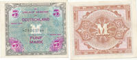 Deutsches Reich, Alliierte Besatzung, 5 Mark Ro.202d UdSSR Druck, KN 8 stellig, -
