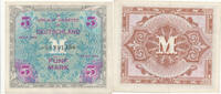 Deutsches Reich, Alliierte Besatzung, 5 Mark Ro.202d UdSSR Druck, KN 8 stellig, -
