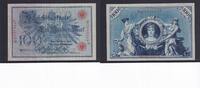 Kaiserreich, Reichsbanknote, 100 Mark Ro.33b, DEU-31b, Siegel rot, KN 29mm, Serie: N, Udr. Bst. Q, Ausgabe ab 1918, -