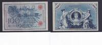 Kaiserreich, Reichsbanknote, 100 Mark Ro.33b, DEU-31b, Siegel rot, KN 29mm, Serie: N, Udr. Bst. Q, Ausgabe ab 1918, -