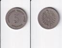 Deutsches Reich, Kaiserreich, 5 Pfennig kleiner Adler, Kupfer/ Nickel, -