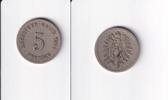 Deutsches Reich, Kaiserreich, 5 Pfennig kleiner Adler, Kupfer/ Nickel, -