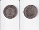 Deutsches Reich, Kaiserreich, 5 Pfennig kleiner Adler, Kupfer/ Nickel, -