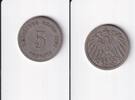 Deutsches Reich, Kaiserreich, 5 Pfennig großer Adler, Kupfer/Nickel, -