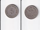 Deutsches Reich, Kaiserreich, 5 Pfennig großer Adler, Kupfer/Nickel, -