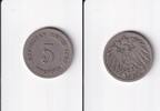 Deutsches Reich, Kaiserreich, 5 Pfennig großer Adler, Kupfer/Nickel, -